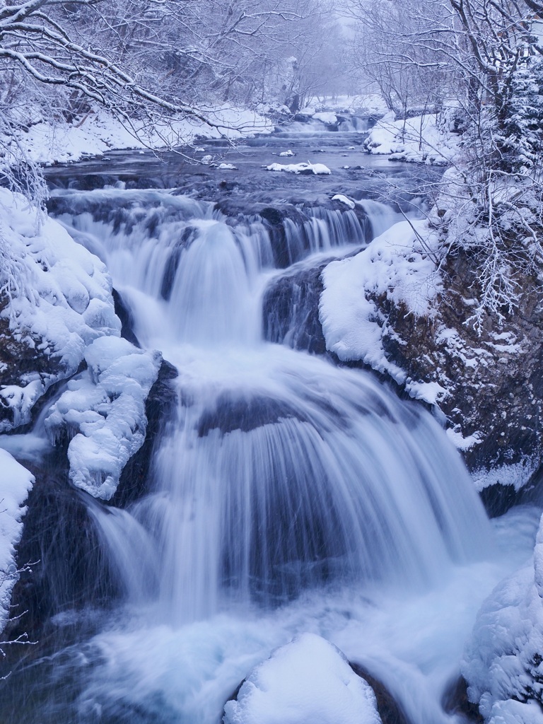 冬の三段滝