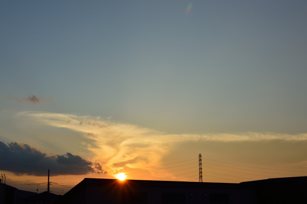日常の夕暮れ