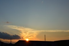 日常の夕暮れ