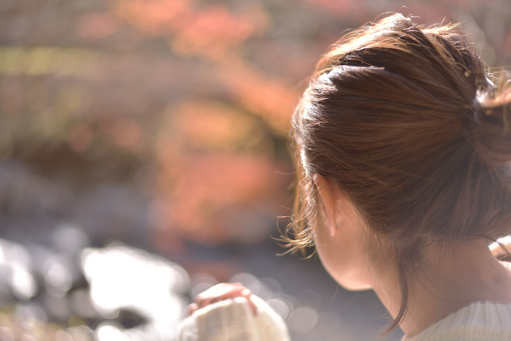 紅葉と玉ぼけレモン