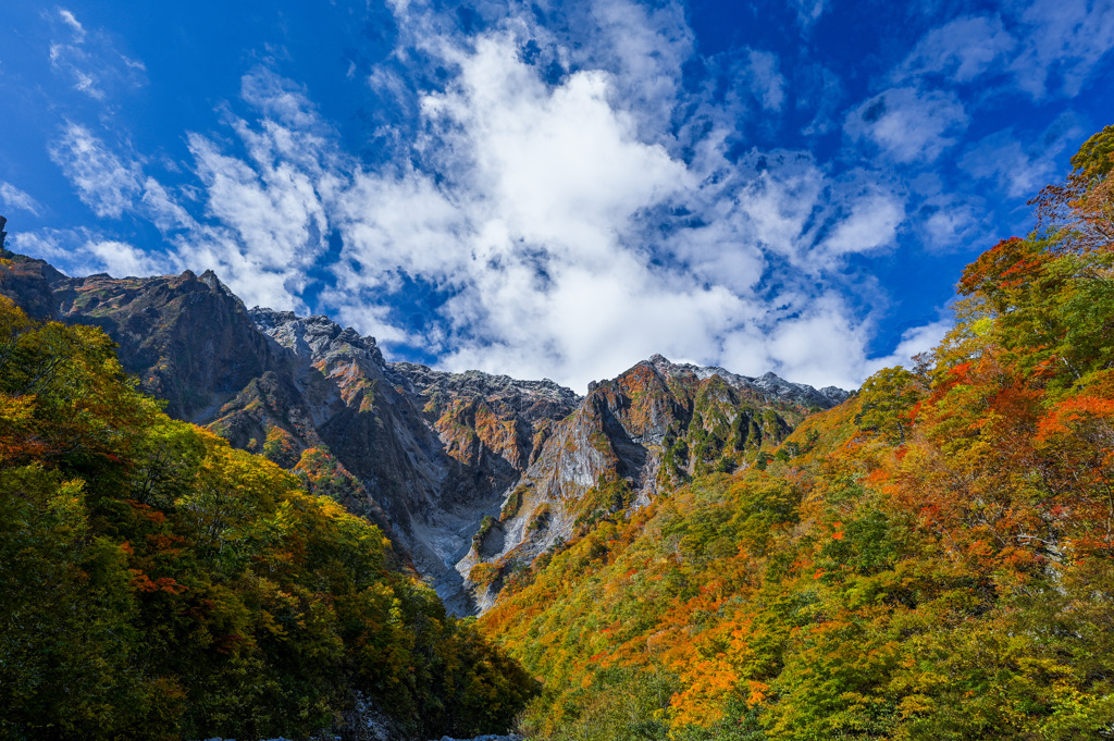 秋めく一ノ倉沢