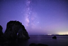 立厳岩と天の川
