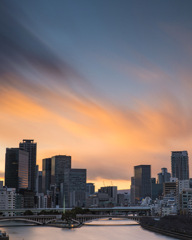 都市の夕焼