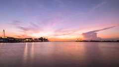夕焼の海岸