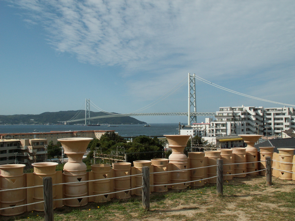 五色塚と明石海峡大橋　五色塚Ⅱ-6