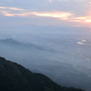 夕陽と霧