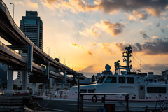神戸港の夕焼け