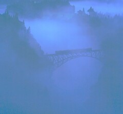 朝霧に消えてゆく
