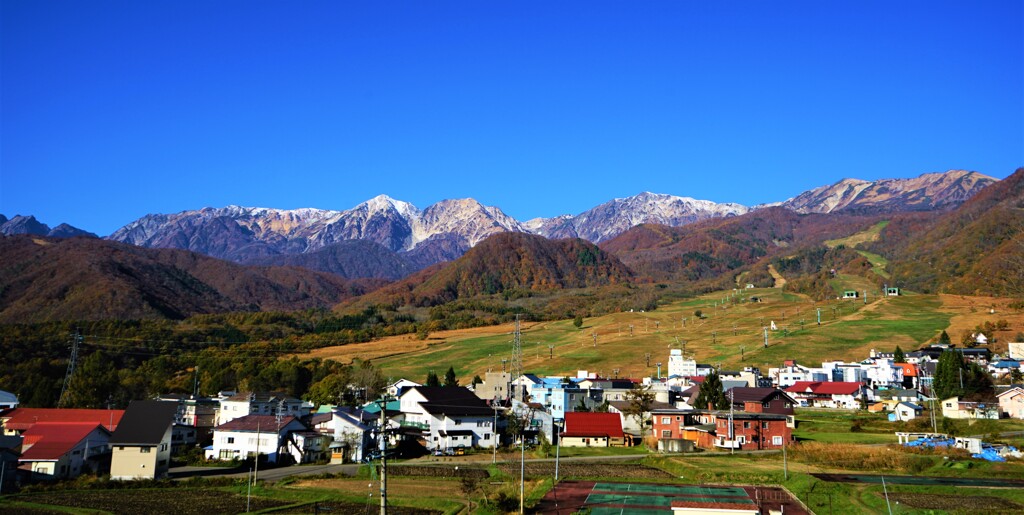 晩秋　後立山連峰　白馬栂池高原から