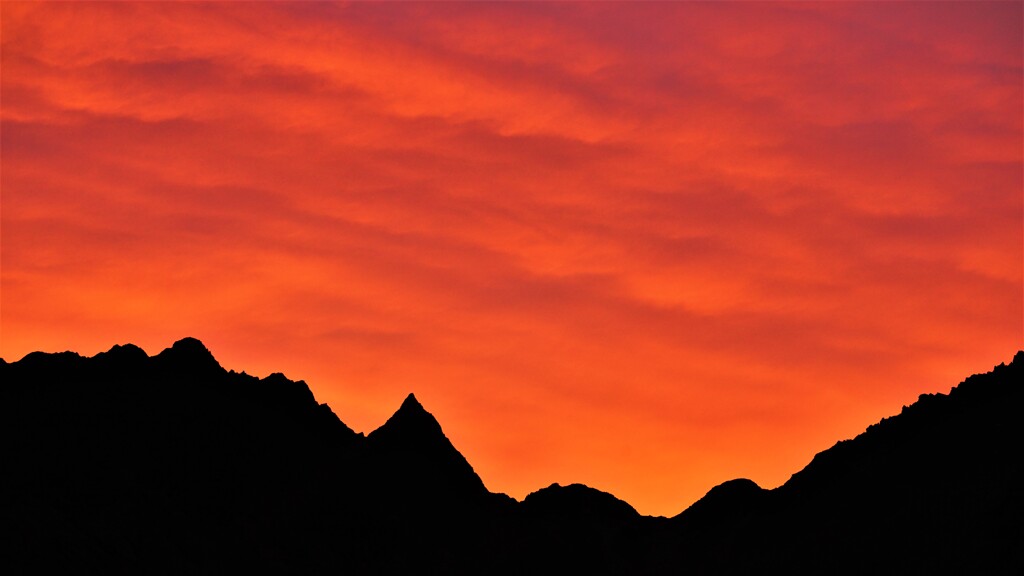 涸沢シルエット・夕景