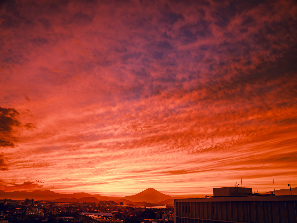 ベランダからの夕景