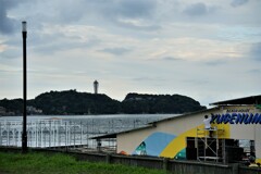 海の家製作中　江の島