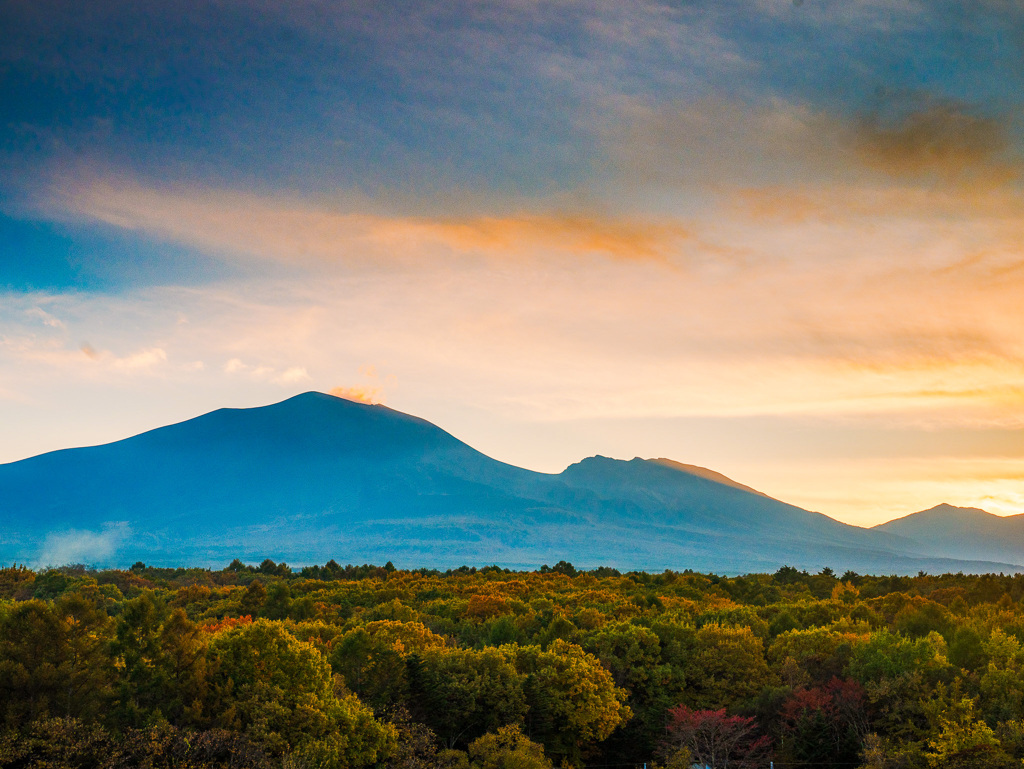 夕景　浅間山