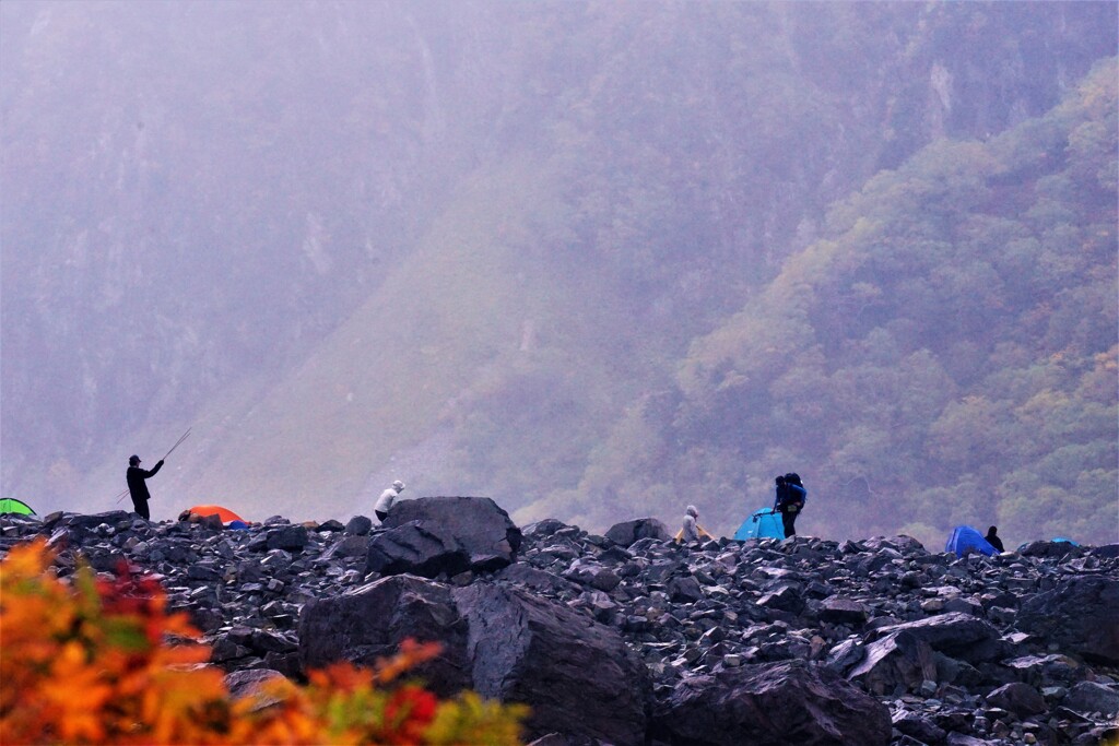 天空のテント設営