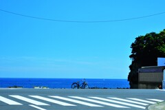 海と自転車