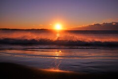 寒い朝の夜明け