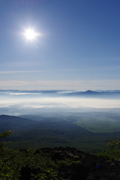 朝靄と姫神山