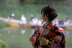 川辺で