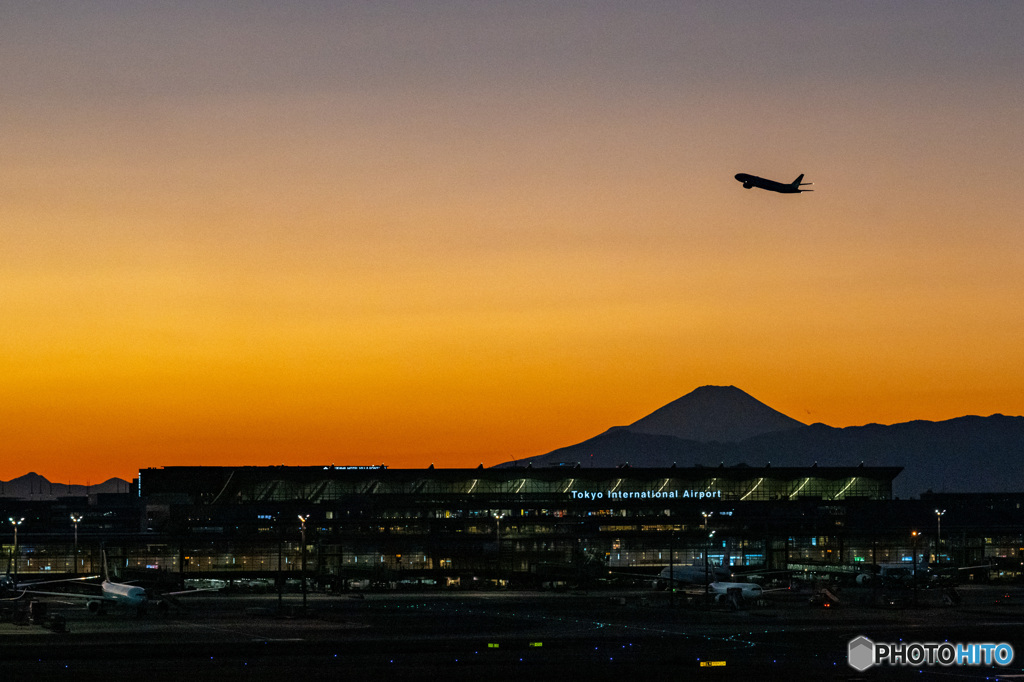 夕焼けのtakeoff