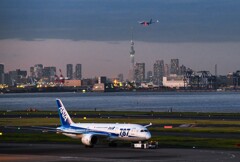 羽田空港22へのランディング