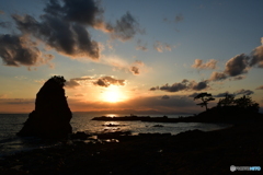 立石海岸の夕日