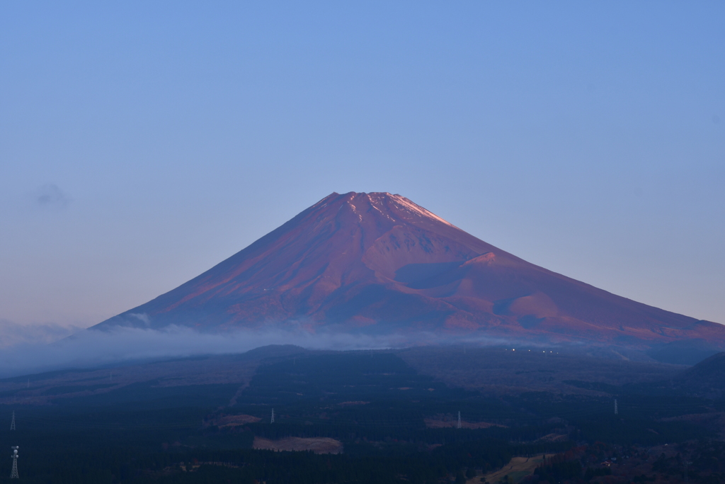 朝焼けの富士