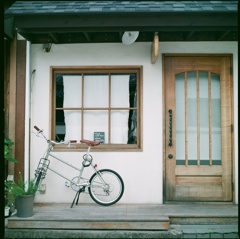店先と自転車