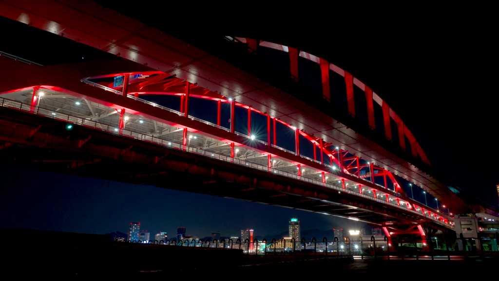 神戸大橋の夜景ver.Re:GR～ポートアイランド北公園2020