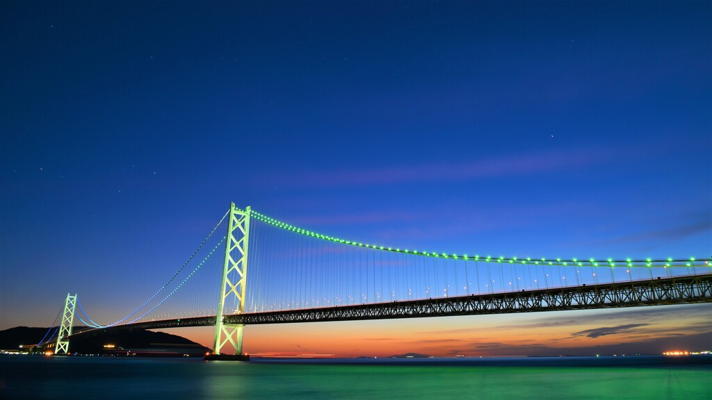 明石海峡大橋～定点撮影2015②