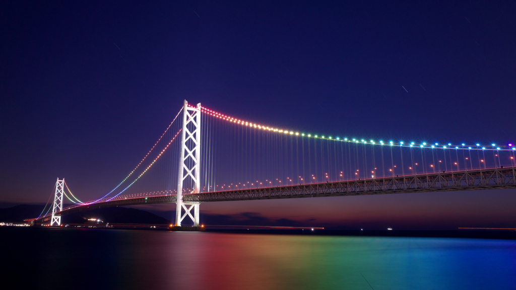 虹色のパールブリッジ～明石海峡大橋2021