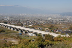 甲府盆地とリニアモーターカー実験線