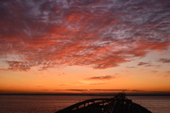 東京湾海ほたるからの朝景