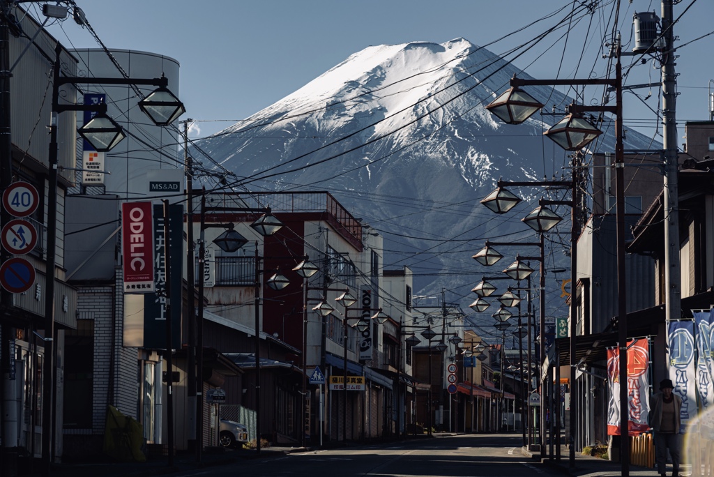 富士のある街並み