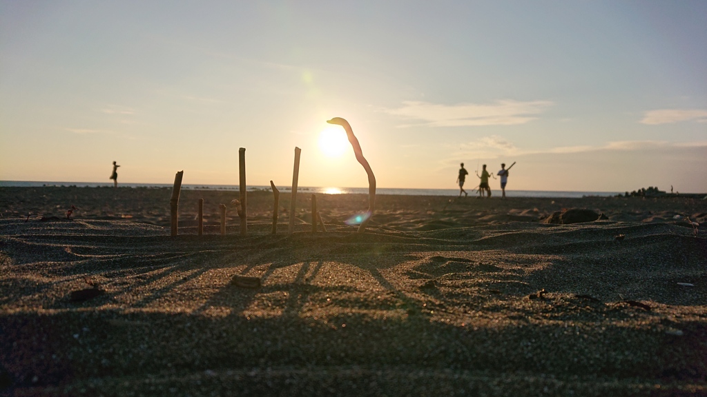 浜益海浜公園 夕方
