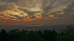 米ノ山展望台から見た夕日