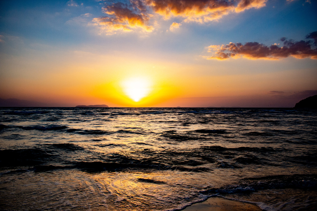 香川県の父母ヶ浜の夕日