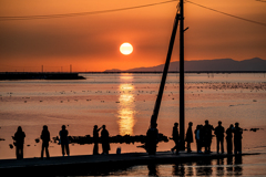 目の前に広がる最高の夕日