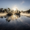 朝霧の池