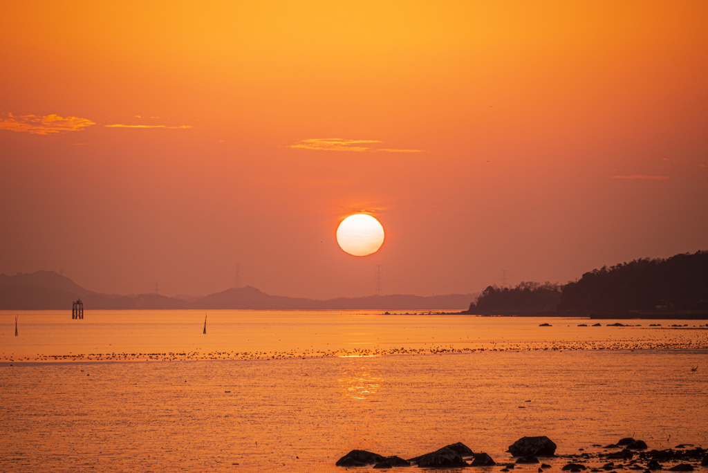 不知火海の夕日
