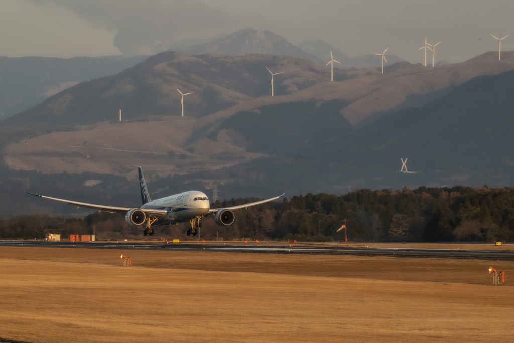 阿蘇と飛行機