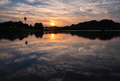 梅雨の晴れ間の夕暮れ