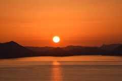 御立岬からの夕日