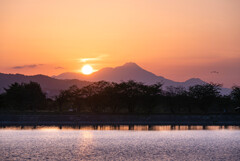 雲仙に沈む夕日