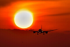 夕日と飛行機Ⅱ_2014