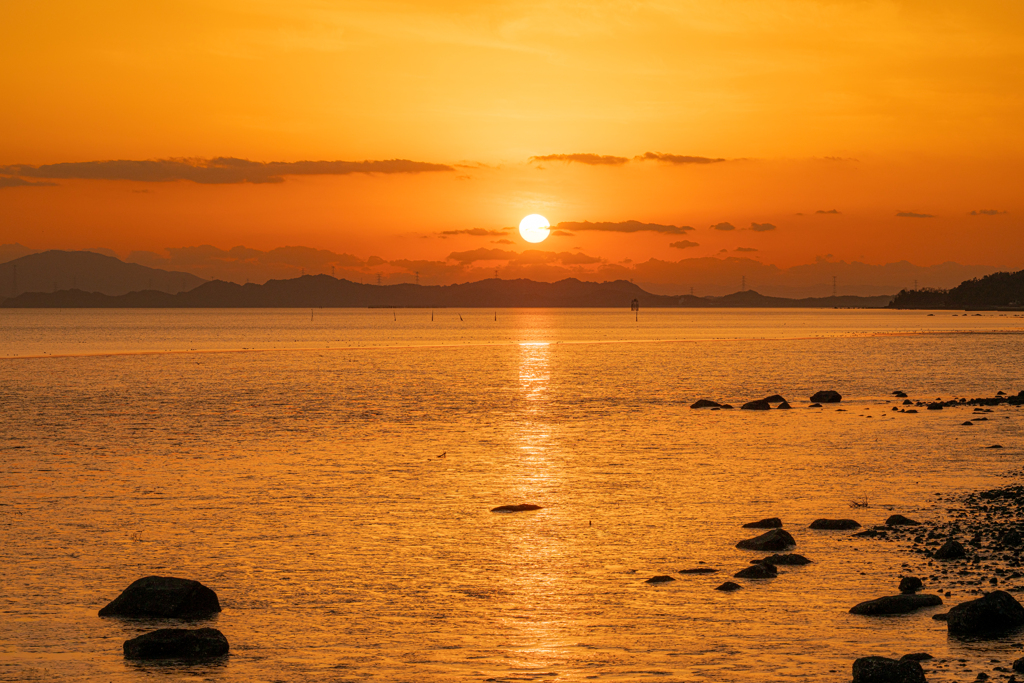 不知火海に沈む夕日２