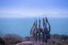 御立岬の青い海と青い空