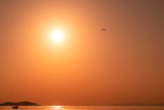 小浜温泉の夕暮れ