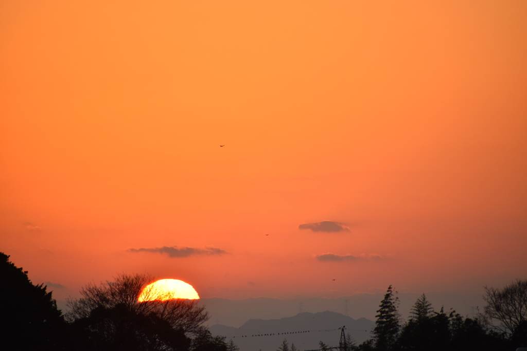 ベランダからの夕陽