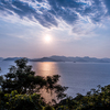 夕暮れの空と海