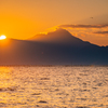 雲仙に沈みゆく夕日